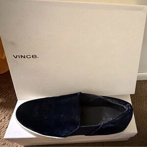 Vince woman’s  Dark Blue Velvet Slip-Ons